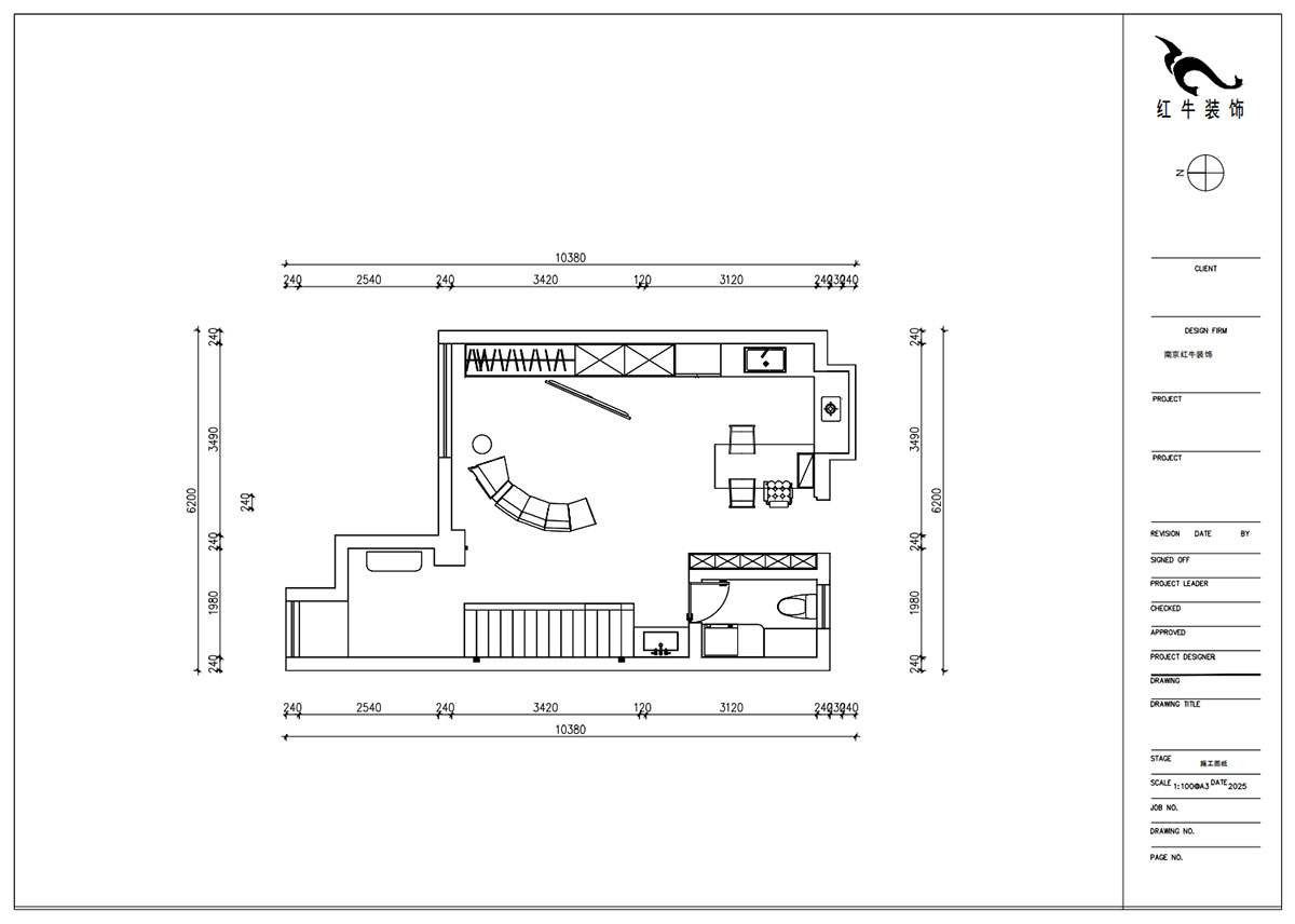 朱明琪｜莱茵铂郡922室-69㎡-原木风格｜复式｜loft公寓｜2室2厅2卫｜老房装修｜定制家｜全包12万｜00_02一楼平面设计图
